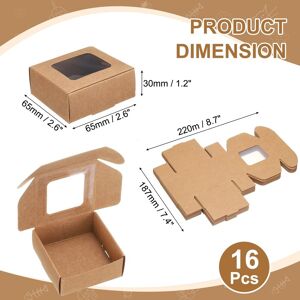 Unique Kraft Soap Boxes, Mini Kraft Treat Box with Clear Window for Candy Cookie Gift Brown 2.6 x 2.6 x 1.2Inch Unique Kraft Soap Boxes, Mini Kraft Treat Box with Clear Window for Candy Cookie Gift Brown 2.6 x 2.6 x 1.2Inch