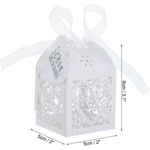 Unique 25Pcs Paper Hollow Wedding Favor Boxes Candy Boxes with Ribbon Tag White 0.1 In. L X 0.1 In. W X 0.1 In. H Unique 25Pcs Paper Hollow Wedding Favor Boxes Candy Boxes with Ribbon Tag White 0.1 In. L X 0.1 In. W X 0.1 In. H
