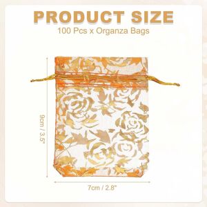 Unique Organza Bags, Mesh Candy Pouch with Drawstring Gold Rose Flower Jewelry Gift Bags for Wedding Christmas Festival Makeup Supply Orange Gold 2.8 x 3.5 Inch Unique Organza Bags, Mesh Candy Pouch with Drawstring Gold Rose Flower Jewelry Gift Bags for Wedding Christmas Festival Makeup Supply Orange Gold 2.8 x 3.5 Inch