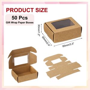 Unique Paper Gift Boxs with Window, Homemade Soap Candy Favor Treat Packaging Boxes for DIY Craft - 3.3 x 2.4 x 1.2 Kraft 3.3 x 2.4 x 1.2 Unique Paper Gift Boxs with Window, Homemade Soap Candy Favor Treat Packaging Boxes for DIY Craft - 3.3 x 2.4 x 1.2 Kraft 3.3 x 2.4 x 1.2