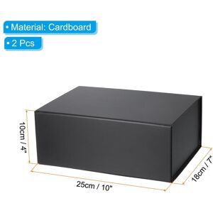 Unique Rectangle Gift Favor Box, with Magnetic Closure Lid Black 10x7x4 Inch Unique Rectangle Gift Favor Box, with Magnetic Closure Lid Black 10x7x4 Inch