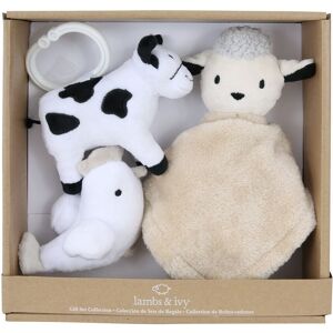Lambs & Ivy Farm 3-Piece Infant/Baby Plush Toy Gift Set - Sheep, Cow, Chicken Cream 10.0 In. L X 10.0 In. W Lambs & Ivy Farm 3-Piece Infant/Baby Plush Toy Gift Set - Sheep, Cow, Chicken Cream 10.0 In. L X 10.0 In. W