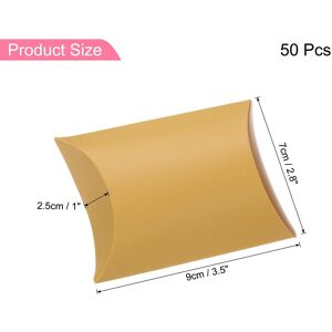 Unique 50Pcs Pillow Boxes 3.5 x 2.8 x 1 Inch Gift Boxes Gold Tone 0.0 In. W X 0.0 In. H X 0.0 In. D Unique 50Pcs Pillow Boxes 3.5 x 2.8 x 1 Inch Gift Boxes Gold Tone 0.0 In. W X 0.0 In. H X 0.0 In. D