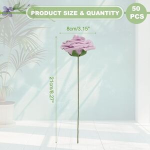 Unique Fake Roses with Stems, Foam Roses Artificial Flowers for DIY Craft Wedding Bouquets and Party Decoration - 50Pcs, 3.15 Light Purple 50Pcs, 3.15 Unique Fake Roses with Stems, Foam Roses Artificial Flowers for DIY Craft Wedding Bouquets and Party Decoration - 50Pcs, 3.15 Light Purple 50Pcs, 3.15