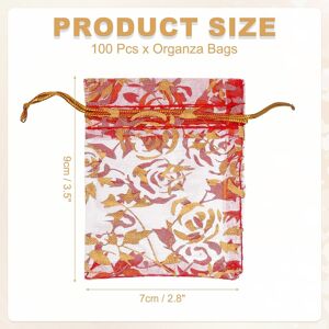 Unique Organza Bags, Mesh Candy Pouch with Drawstring Gold Rose Flower Jewelry Gift Bags for Wedding Christmas Festival Makeup Supply Red Gold 2.8 x 3.5 Inch Unique Organza Bags, Mesh Candy Pouch with Drawstring Gold Rose Flower Jewelry Gift Bags for Wedding Christmas Festival Makeup Supply Red Gold 2.8 x 3.5 Inch