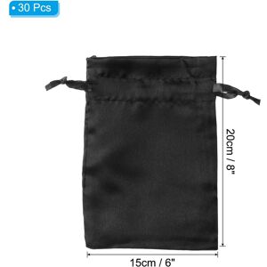 Unique Satin Bags with Drawstring, 30 Pack 6x8 Inch Wedding Favor Bags Black 0.1 In. W X 0.1 In. H X 0.0 In. D Unique Satin Bags with Drawstring, 30 Pack 6x8 Inch Wedding Favor Bags Black 0.1 In. W X 0.1 In. H X 0.0 In. D