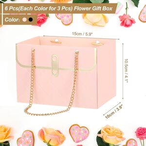 Unique 6 Pcs Paper Flower Bags Paper Bouquet Flower Gift Bag Pink/Black 0.1 In. W X 0.1 In. H X 0.0 In. D Unique 6 Pcs Paper Flower Bags Paper Bouquet Flower Gift Bag Pink/Black 0.1 In. W X 0.1 In. H X 0.0 In. D