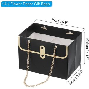Unique 6x4x4Inch Flower Paper Gift Bag 4PCS Box Storage Florist Supplies Wrap Black 0.1 In. W X 0.1 In. H X 0.0 In. D Unique 6x4x4Inch Flower Paper Gift Bag 4PCS Box Storage Florist Supplies Wrap Black 0.1 In. W X 0.1 In. H X 0.0 In. D