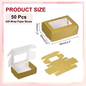 Unique Paper Gift Boxs with Window, Homemade Soap Candy Favor Treat Packaging Boxes for DIY Craft - 3.3 x 2.4 x 1.2 Gold 3.3 x 2.4 x 1.2 Unique Paper Gift Boxs with Window, Homemade Soap Candy Favor Treat Packaging Boxes for DIY Craft - 3.3 x 2.4 x 1.2 Gold 3.3 x 2.4 x 1.2