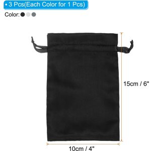 Unique Satin Bags with Drawstring, 3Pack 4x6 Inch Wedding Favor Bags, 3-Color - 4x6 Inch Black, Gray, White 4x6 Inch Unique Satin Bags with Drawstring, 3Pack 4x6 Inch Wedding Favor Bags, 3-Color - 4x6 Inch Black, Gray, White 4x6 Inch