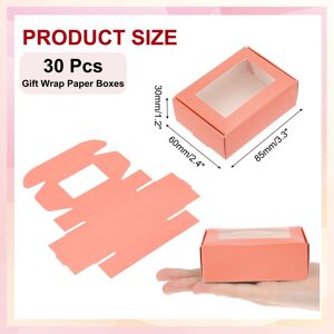 Unique Paper Boxes with Window, Candy Gift Box for Wedding Party Favor Treats - 3.4 Pink 3.4 Unique Paper Boxes with Window, Candy Gift Box for Wedding Party Favor Treats - 3.4 Pink 3.4