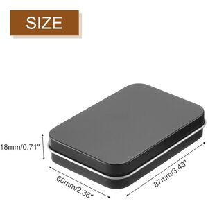 Unique Metal Tin Box Containers, Mini Portable Metal Rectangular Empty Hinged Tins Box with Lid Candy Tins Gift Card Black 3.4x2.4x0.7 Inch Unique Metal Tin Box Containers, Mini Portable Metal Rectangular Empty Hinged Tins Box with Lid Candy Tins Gift Card Black 3.4x2.4x0.7 Inch