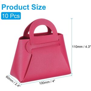 Unique 10Pcs PU Leather Gift Boxes with Handles, Wedding Candy Bags Rose Red 4 x 2 x 4.3 Inch Unique 10Pcs PU Leather Gift Boxes with Handles, Wedding Candy Bags Rose Red 4 x 2 x 4.3 Inch