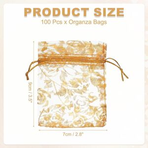 Unique Organza Bags, Mesh Candy Pouch with Drawstring Gold Rose Flower Jewelry Gift Bags for Wedding Christmas Festival Makeup Supply Golden Flower 2.8 x 3.5 Inch Unique Organza Bags, Mesh Candy Pouch with Drawstring Gold Rose Flower Jewelry Gift Bags for Wedding Christmas Festival Makeup Supply Golden Flower 2.8 x 3.5 Inch