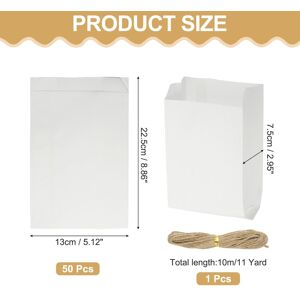 Unique Kraft Paper Treat Bags, Greaseproof Kraft Candy Bags Favor Gift Bags with Jute Rope Soap Wrappers for Homemade Soap Gift Crafts White 8.9 Unique Kraft Paper Treat Bags, Greaseproof Kraft Candy Bags Favor Gift Bags with Jute Rope Soap Wrappers for Homemade Soap Gift Crafts White 8.9