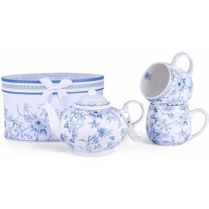 STP Goods Blue Flowers Bone China Tea Set for 2 pers. in Gift Box Blue and White STP Goods Blue Flowers Bone China Tea Set for 2 pers. in Gift Box Blue and White