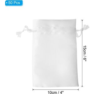 Unique Satin Bags with Drawstring, 50 Pack 4x6 Inch Wedding Drawstring Bags White 0.1 In. W X 0.1 In. H X 0.0 In. D Unique Satin Bags with Drawstring, 50 Pack 4x6 Inch Wedding Drawstring Bags White 0.1 In. W X 0.1 In. H X 0.0 In. D