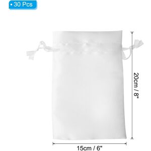 Unique Satin Bags with Drawstring, 30 Pack 6x8 Inch Wedding Favor Bags White 0.1 In. W X 0.1 In. H X 0.0 In. D Unique Satin Bags with Drawstring, 30 Pack 6x8 Inch Wedding Favor Bags White 0.1 In. W X 0.1 In. H X 0.0 In. D
