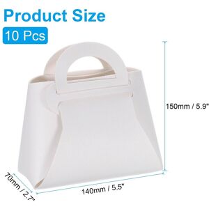 Unique 10Pcs PU Leather Gift Boxes with Handles, Wedding Candy Bags White 6 x 3 x 5.9 Inch Unique 10Pcs PU Leather Gift Boxes with Handles, Wedding Candy Bags White 6 x 3 x 5.9 Inch