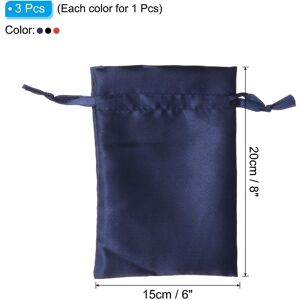 Unique Satin Bags with Drawstring, 3 Pcs 6x8 Inch Wedding Favor Bags, 3 Color - 6x9 Inch Red, Dark Blue, Black 6x9 Inch Unique Satin Bags with Drawstring, 3 Pcs 6x8 Inch Wedding Favor Bags, 3 Color - 6x9 Inch Red, Dark Blue, Black 6x9 Inch
