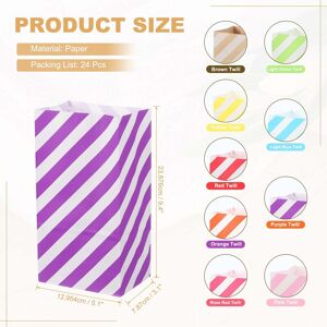Unique Party Favor Bag, Mini Paper Candy Bags Gift Treat Celebration Halloween Goody Party with Stickers Purple Twill 5.1x3.1x9.4 Inch Unique Party Favor Bag, Mini Paper Candy Bags Gift Treat Celebration Halloween Goody Party with Stickers Purple Twill 5.1x3.1x9.4 Inch