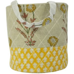 Fabdivine Handmade Floral Room Décor Nursery Storage Basket Amitabh- Yellow, Brown 10 Fabdivine Handmade Floral Room Décor Nursery Storage Basket Amitabh- Yellow, Brown 10