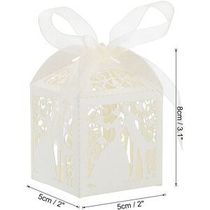 Unique 25Pcs Paper Hollow Wedding Favor Boxes Candy Boxes with Ribbon Milky White 0.1 In. L X 0.1 In. W X 0.1 In. H Unique 25Pcs Paper Hollow Wedding Favor Boxes Candy Boxes with Ribbon Milky White 0.1 In. L X 0.1 In. W X 0.1 In. H