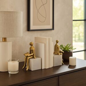 Sagebrook Home Metal Decorative Bookends Modern Seated Figurine (Set of 2) - 8 White 7.5 Sagebrook Home Metal Decorative Bookends Modern Seated Figurine (Set of 2) - 8 White 7.5