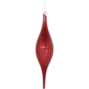 Melrose International Red Ribbed Glass Drop Ornament (Set of 6) Red Set of 6 Melrose International Red Ribbed Glass Drop Ornament (Set of 6) Red Set of 6