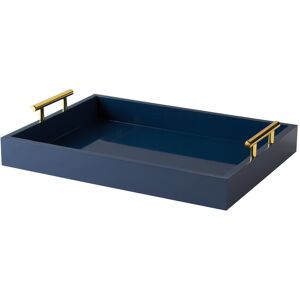 Kate and Laurel Lipton Metal Handle Decorative Tray Navy Blue/Gold 16.5x12.25x3.25 Kate and Laurel Lipton Metal Handle Decorative Tray Navy Blue/Gold 16.5x12.25x3.25