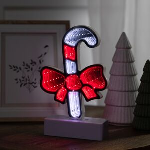 Northlight LED 3D Candy Cane with Bow Christmas Infinity Mirror - 8 Red Northlight LED 3D Candy Cane with Bow Christmas Infinity Mirror - 8 Red