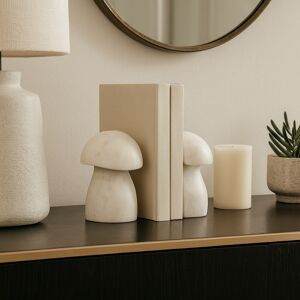 Sagebrook Home Decorative Marble Mushroom Bookends - Set of 2, 6 White 6.0 Sagebrook Home Decorative Marble Mushroom Bookends - Set of 2, 6 White 6.0