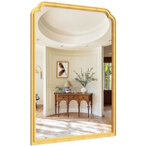 PRIMEPLUS Arch Wall Mirror, French Country Decorative Entryway Mirror Natural 36'' X 24'' PRIMEPLUS Arch Wall Mirror, French Country Decorative Entryway Mirror Natural 36'' X 24''