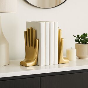 Sagebrook Home Decorative Metal Hand Bookends for Bookshelf Decor - 7 Gold/ Metallic 7.0 Sagebrook Home Decorative Metal Hand Bookends for Bookshelf Decor - 7 Gold/ Metallic 7.0