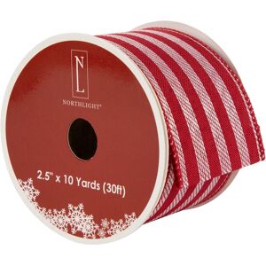 Northlight Red and White Striped Wired Craft Christmas Ribbon 2.5 White 2.5 Northlight Red and White Striped Wired Craft Christmas Ribbon 2.5 White 2.5