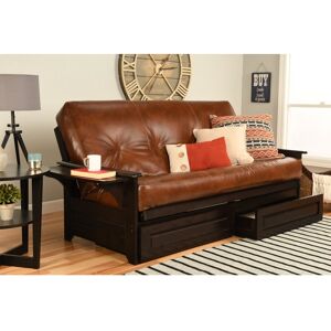 Porch & Den DeSoto Espresso Full-size Futon Set with Innerspring Mattress Oregon Trail Saddle Full Porch & Den DeSoto Espresso Full-size Futon Set with Innerspring Mattress Oregon Trail Saddle Full