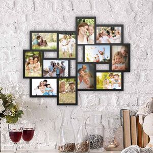 12 Opening Collage Picture Frame-4x6 Photos- by Lavish Home Matte Black 24 12 Opening Collage Picture Frame-4x6 Photos- by Lavish Home Matte Black 24