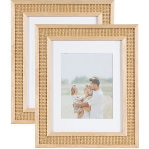 Kate and Laurel Corah Picture Frame Set Natural 11x14 matted to 8x10 Kate and Laurel Corah Picture Frame Set Natural 11x14 matted to 8x10