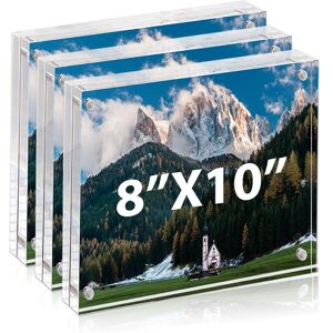 BP4U 8x10 Acrylic Picture Frames, Tabletop Magnetic Freestanding Photo Frames for Hoem/Office Desktop Display Clear 3-Pack BP4U 8x10 Acrylic Picture Frames, Tabletop Magnetic Freestanding Photo Frames for Hoem/Office Desktop Display Clear 3-Pack