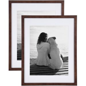 DesignOvation Gallery Wood Wall Picture Frame, Set of 2 Walnut Brown 14x18 matted to 11x14 DesignOvation Gallery Wood Wall Picture Frame, Set of 2 Walnut Brown 14x18 matted to 11x14
