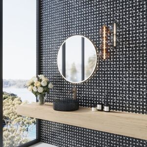 Apollo Tile Regalia 12x12 in. Matte Gres Porcelain Basketweave Mosaic Wall and Floor Tile (5.82 sq ft/case, 6-Pack) Nero Black, White 12 x 12 Apollo Tile Regalia 12x12 in. Matte Gres Porcelain Basketweave Mosaic Wall and Floor Tile (5.82 sq ft/case, 6-Pack) Nero Black, White 12 x 12