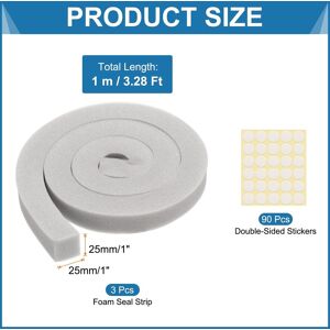 Unique Foam Seal Strip, Weather Stripping Foams Insulation Tape, Air Conditioner Open Cell Foam Seal Tape for Doors, Windows Grey 3 Set, 3.28ft Unique Foam Seal Strip, Weather Stripping Foams Insulation Tape, Air Conditioner Open Cell Foam Seal Tape for Doors, Windows Grey 3 Set, 3.28ft