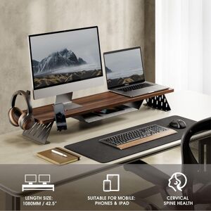 Fenge Dual Monitor Stand Riser, 31.5 inch Long Monitor Stand for Desk - 31.5 x 9.2 x 3.9 inches Brown-Holder 31.5 x 9.2 x 3.9 inches Fenge Dual Monitor Stand Riser, 31.5 inch Long Monitor Stand for Desk - 31.5 x 9.2 x 3.9 inches Brown-Holder 31.5 x 9.2 x 3.9 inches