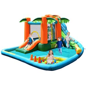 Costway Inflatable Bounce House Kids Water Splash Pool Dual Slide Blue 169.5 In. L X 148.0 In. W X 81.0 In. H Costway Inflatable Bounce House Kids Water Splash Pool Dual Slide Blue 169.5 In. L X 148.0 In. W X 81.0 In. H
