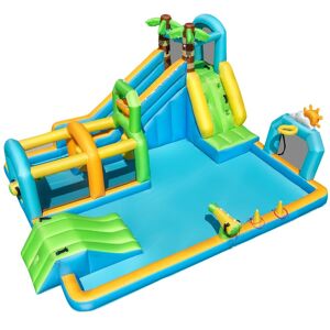 Outdoor Blow Up Waterslides w/Basketball Rim & Splash Pool for Party without Blower Outdoor Blow Up Waterslides w/Basketball Rim & Splash Pool for Party without Blower