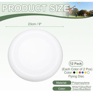 Unique Soft Flying Disc, Sports Flying Discs All Ages Outdoor Flying Disc Training Playing Lightweight Durable White/Yellow/Red/Green/Blue/Black 12Pcs Unique Soft Flying Disc, Sports Flying Discs All Ages Outdoor Flying Disc Training Playing Lightweight Durable White/Yellow/Red/Green/Blue/Black 12Pcs