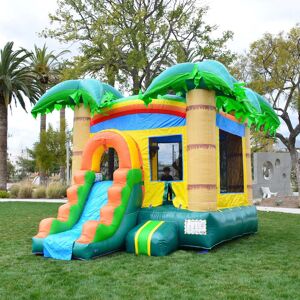 HeroKiddo Tropical Breeze Commercial Grade Inflatable Bounce House & Water Slide Combo for Kids - No Blower Included, Outdoor No Pool / No Blower 18' (L) x 12' (W) x 12'(H) HeroKiddo Tropical Breeze Commercial Grade Inflatable Bounce House & Water Slide Combo for Kids - No Blower Included, Outdoor No Pool / No Blower 18' (L) x 12' (W) x 12'(H)