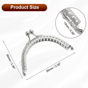 Unique Metal Purse Frame, Kiss Lock Clasp Frame Retro Arch Embossed Clutch Frame for Handbag Making Silver Unique Metal Purse Frame, Kiss Lock Clasp Frame Retro Arch Embossed Clutch Frame for Handbag Making Silver
