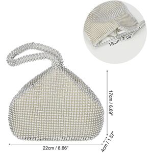 Unique Women's Evening Bags, Sparkly Beaded Mini Clutch Vintage Triangle Small Purse Handbags for 1920s Party Wedding - Silver Silver 0.01 In. W X 0.01 In. H X 0.01 In. D Unique Women's Evening Bags, Sparkly Beaded Mini Clutch Vintage Triangle Small Purse Handbags for 1920s Party Wedding - Silver Silver 0.01 In. W X 0.01 In. H X 0.01 In. D