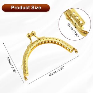 Unique Metal Purse Frame, Kiss Lock Clasp Frame Retro Arch Embossed Clutch Frame for Handbag Making Gold Unique Metal Purse Frame, Kiss Lock Clasp Frame Retro Arch Embossed Clutch Frame for Handbag Making Gold
